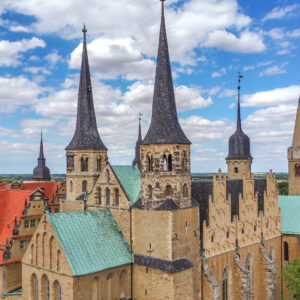Blick auf die Türme des Merseburger Doms